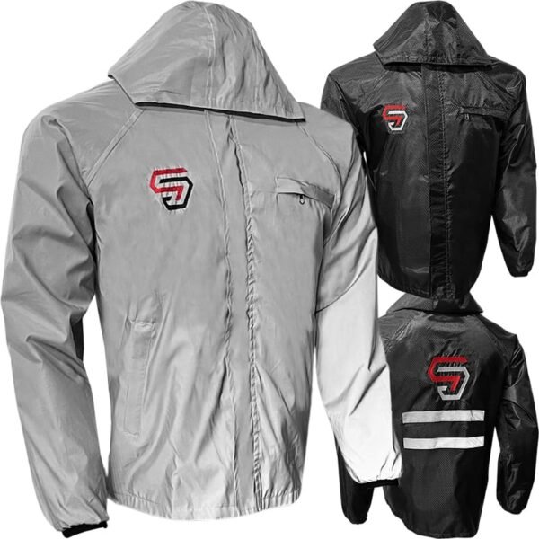 Chaqueta doble faz 100% impermeable y reflectiva para moto